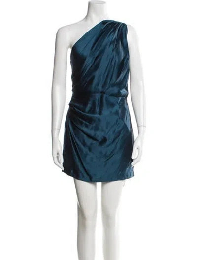 Pre-owned The Sei Silk Mini Dress In Blue