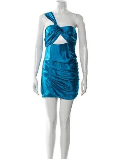 Pre-owned The Sei Silk Mini Dress In Blue