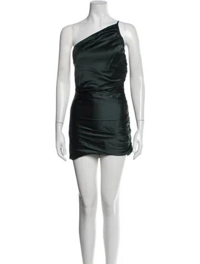 Pre-owned The Sei Silk Mini Dress In Green