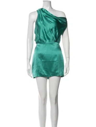 Pre-owned The Sei Silk Mini Dress In Green