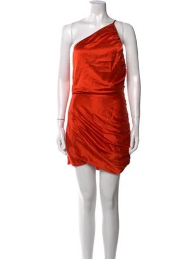 Pre-owned The Sei Silk Mini Dress In Orange