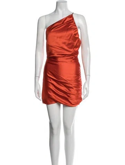 Pre-owned The Sei Silk Mini Dress In Orange