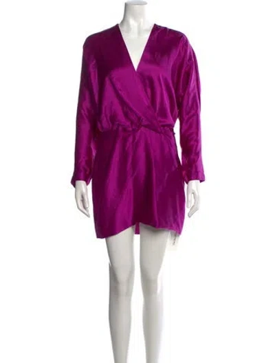 Pre-owned The Sei Silk Mini Dress In Purple