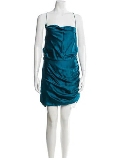 Pre-owned The Sei Silk Mini Dress W/ Tags In Blue