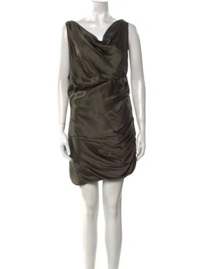 Pre-owned The Sei Silk Mini Dress W/ Tags In Green