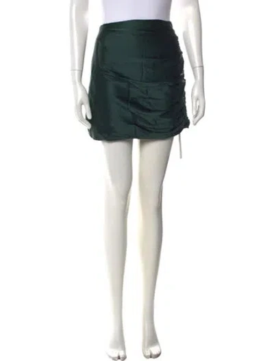 Pre-owned The Sei Silk Mini Skirt In Green