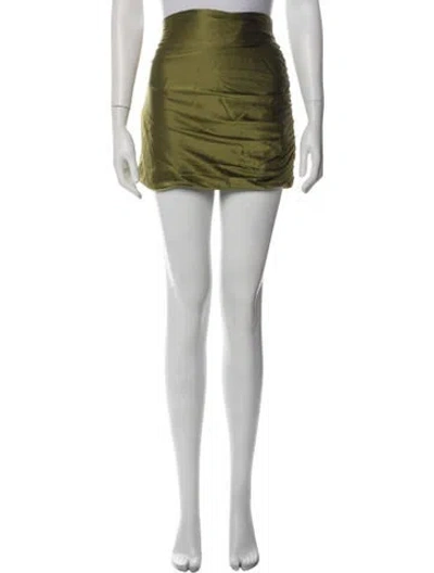Pre-owned The Sei Silk Mini Skirt In Green