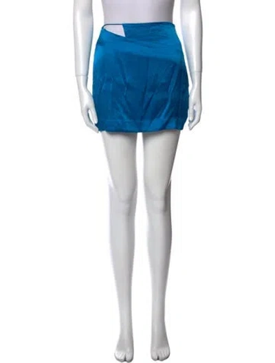 Pre-owned The Sei Silk Mini Skirt W/ Tags In Blue