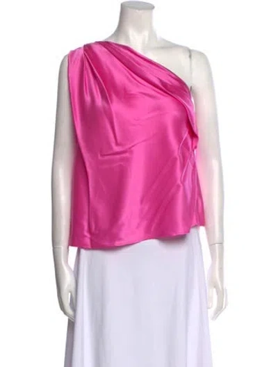 Pre-owned The Sei Silk One-shoulder Blouse In Pink
