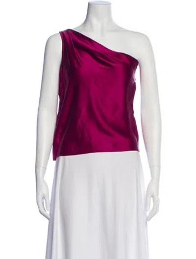 Pre-owned The Sei Silk One-shoulder Blouse In Pink
