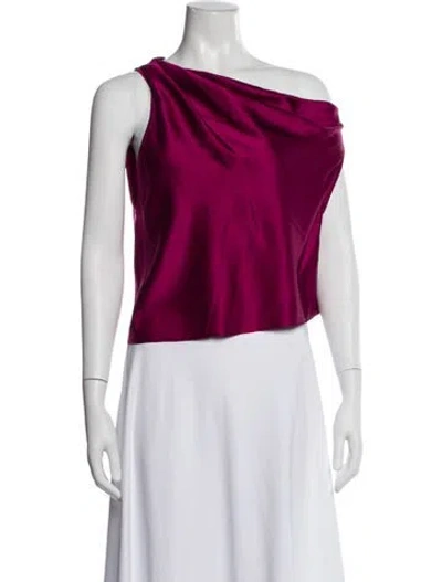 Pre-owned The Sei Silk One-shoulder Blouse In Purple