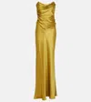 The Sei Silk Satin Bustier Gown In Yellow