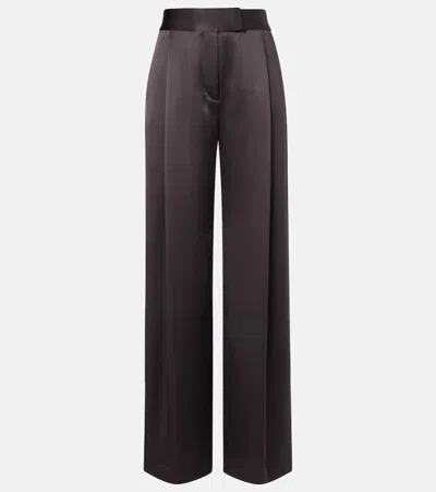The Sei Silk Satin Wide-leg Pants In Gray