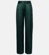 The Sei Silk Satin Wide-leg Pants In Green
