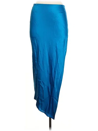 Pre-owned The Sei Silk Skirt In Blue
