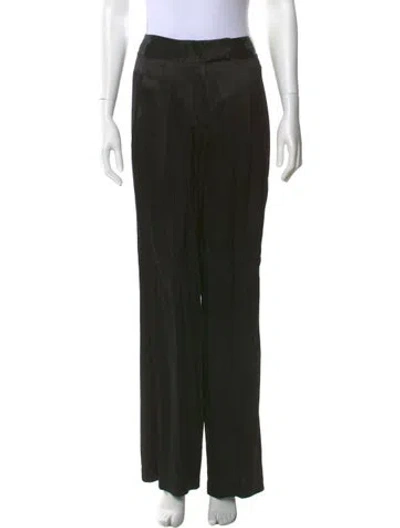 Pre-owned The Sei Silk Straight Leg Pants In Black