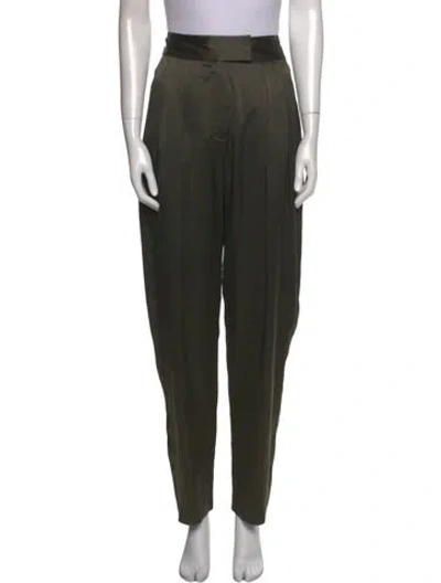 Pre-owned The Sei Silk Straight Leg Pants In Green