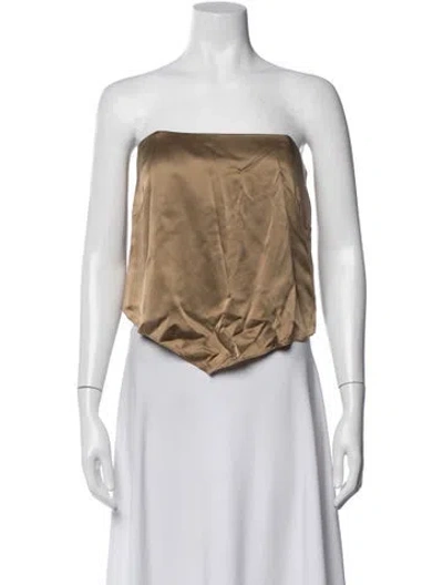 Pre-owned The Sei Silk Strapless Top In Neutrals
