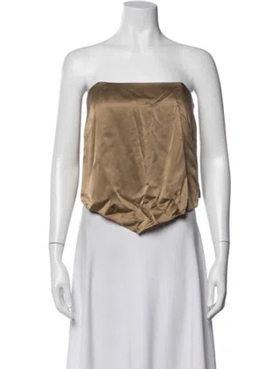 Pre-owned The Sei Silk Strapless Top W/ Tags In Brown
