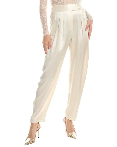The Sei Silk Tapered Trouser In White