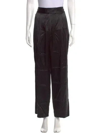 Pre-owned The Sei Silk Wide Leg Pants In Black