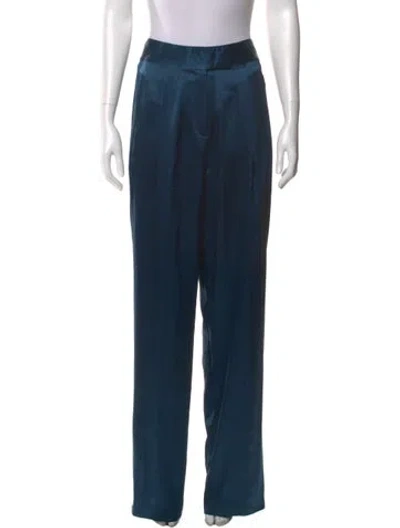 Pre-owned The Sei Silk Wide Leg Pants In Blue