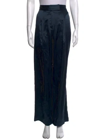 Pre-owned The Sei Silk Wide Leg Pants In Blue