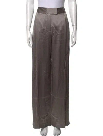 Pre-owned The Sei Silk Wide Leg Pants In Brown
