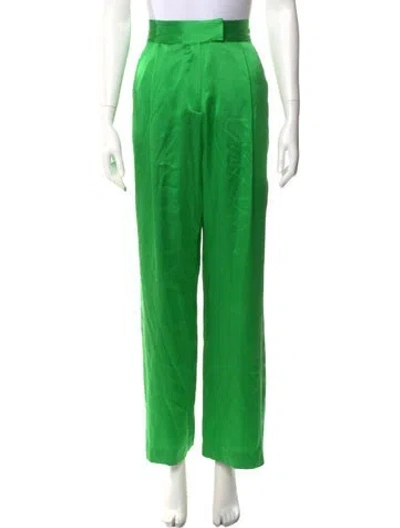 Pre-owned The Sei Silk Wide Leg Pants In Green