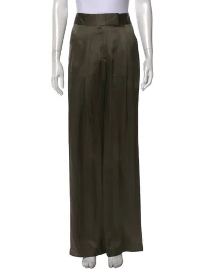 Pre-owned The Sei Silk Wide Leg Pants In Green