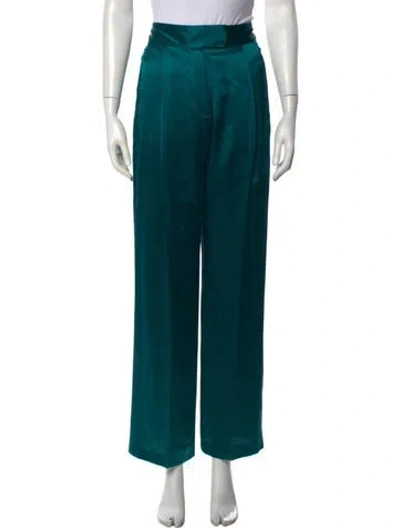 Pre-owned The Sei Silk Wide Leg Pants In Green