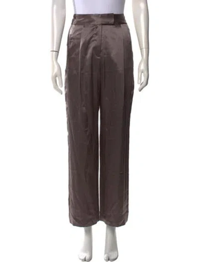 Pre-owned The Sei Silk Wide Leg Pants In Grey
