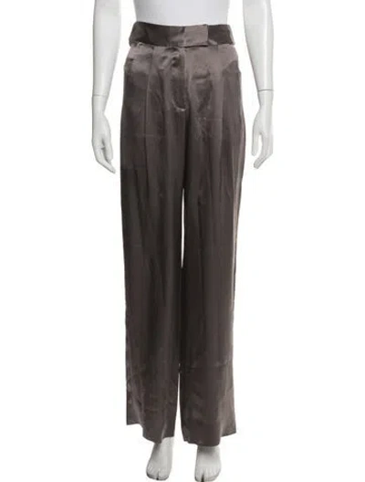 Pre-owned The Sei Silk Wide Leg Pants In Grey