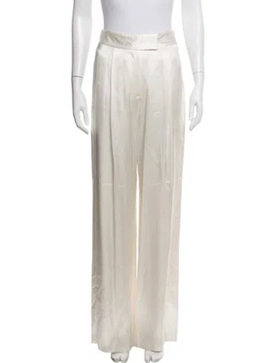 Pre-owned The Sei Silk Wide Leg Pants In White