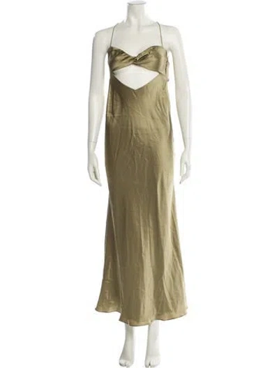 Pre-owned The Sei Square Neckline Long Dress In Green