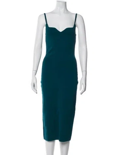 Pre-owned The Sei Square Neckline Midi Length Dress In Blue
