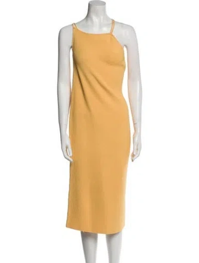 Pre-owned The Sei Square Neckline Midi Length Dress In Yellow