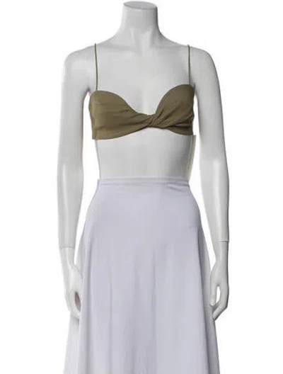 Pre-owned The Sei Square Neckline Sleeveless Crop Top In Green