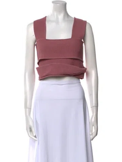 Pre-owned The Sei Square Neckline Sleeveless Crop Top In Pink