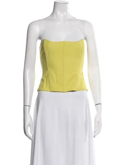 Pre-owned The Sei Strapless Crop Top In Yellow