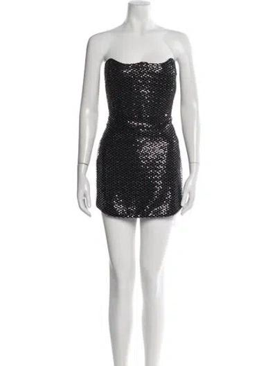 Pre-owned The Sei Strapless Mini Dress In Black