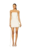 The Sei Strapless Mini Dress With Ruffle In White