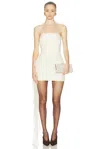 The Sei Strapless Mini Dress With Ruffle In White