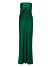 The Sei Strapless Silk Maxi Dress In Green