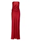The Sei Strapless Silk Maxi Dress In Red