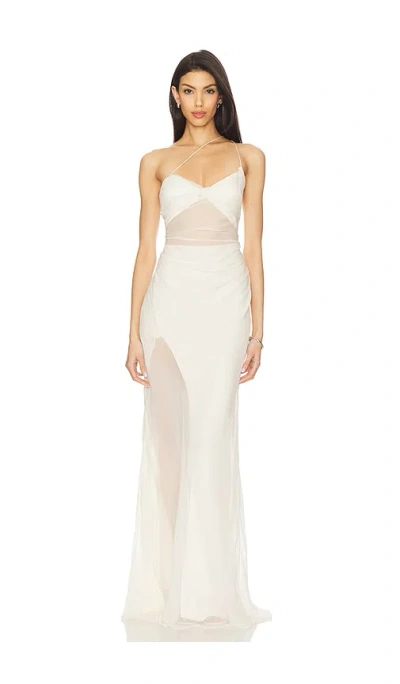 The Sei Strappy Diaphanous Gown In Cream