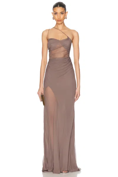 The Sei Strappy Diaphanous Gown In Smog