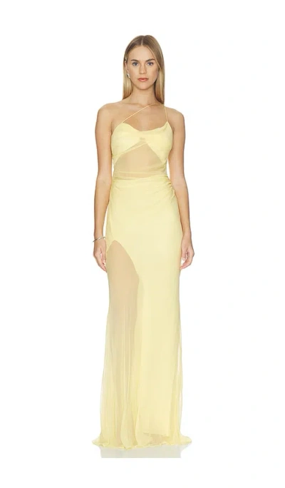 The Sei Strappy Diaphanous Gown In Yellow