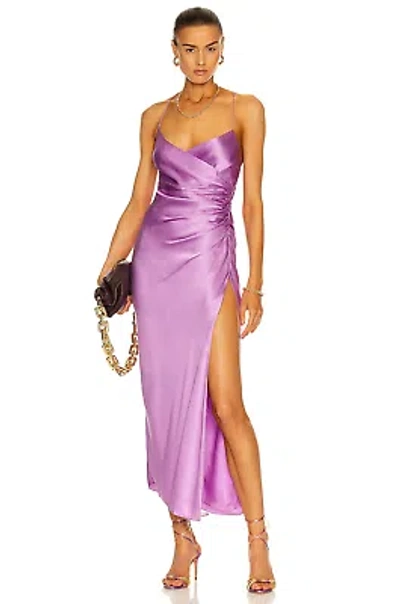Pre-owned The Sei Strappy Gathered Dress In Lilac Size 6 In Purple