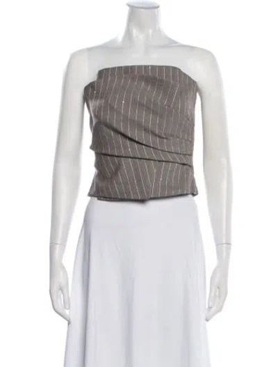 Pre-owned The Sei Striped Strapless Top W/ Tags In Grey